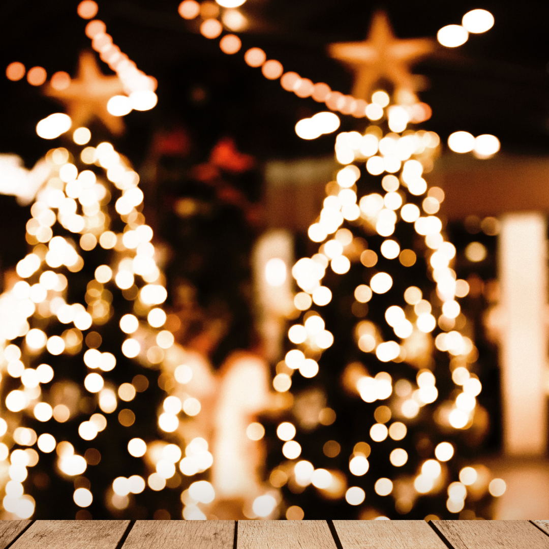 close up picture of a chirstmas tree with white lights