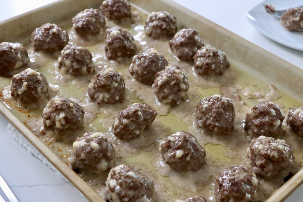 Meatballs on a pan