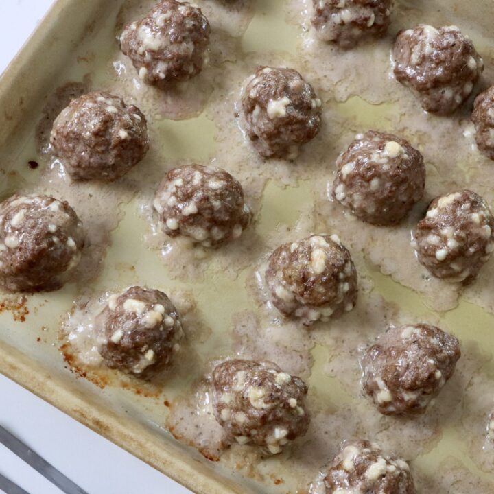 Meatballs on a pan