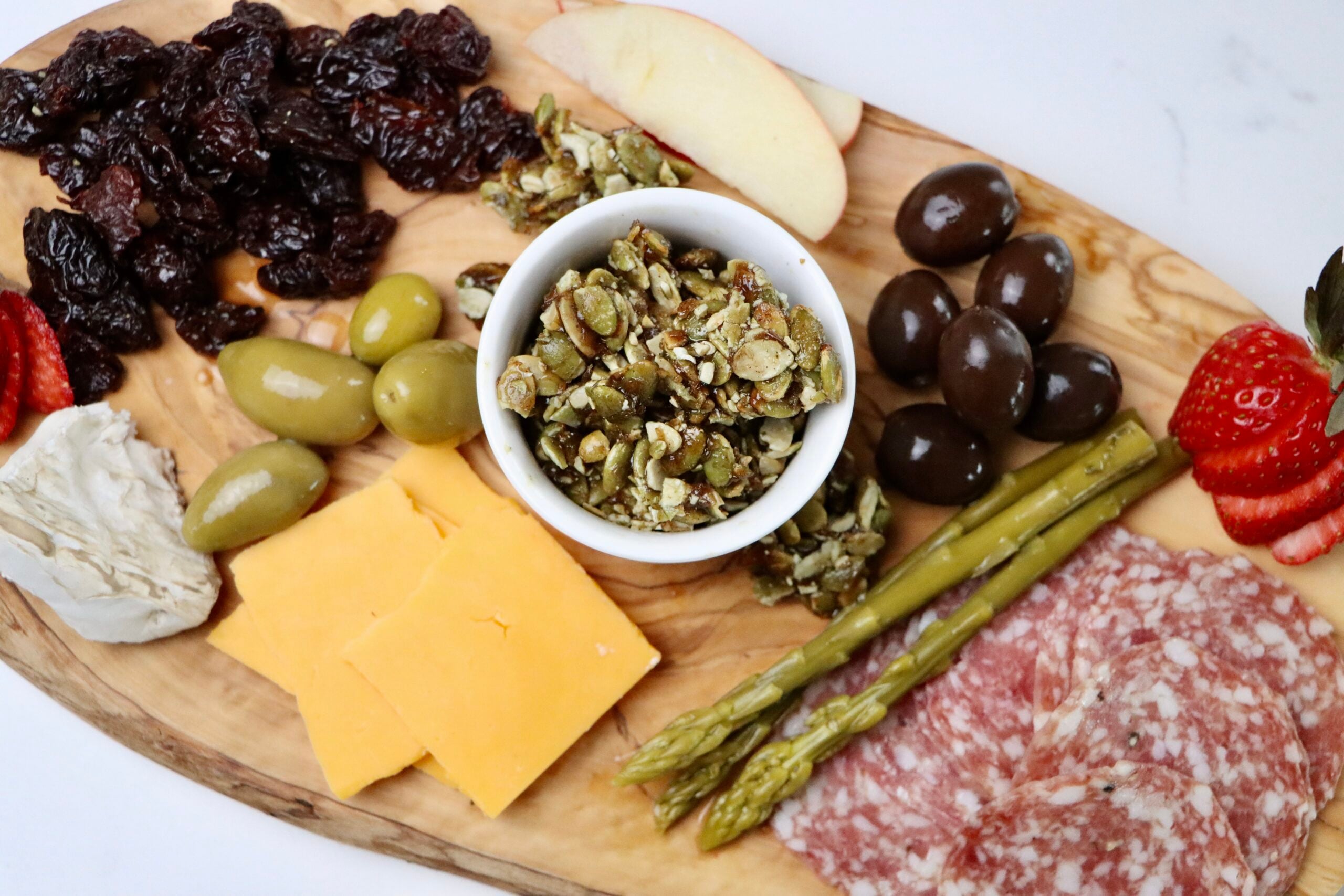 Roasted Pumpkin Seeds on a Charcuterie Board