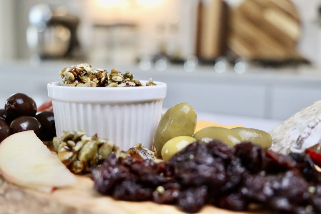 Roasted Pumpkin Seeds on a Charcuterie Board