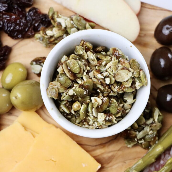Roasted Pumpkin Seeds on a Charcuterie Board