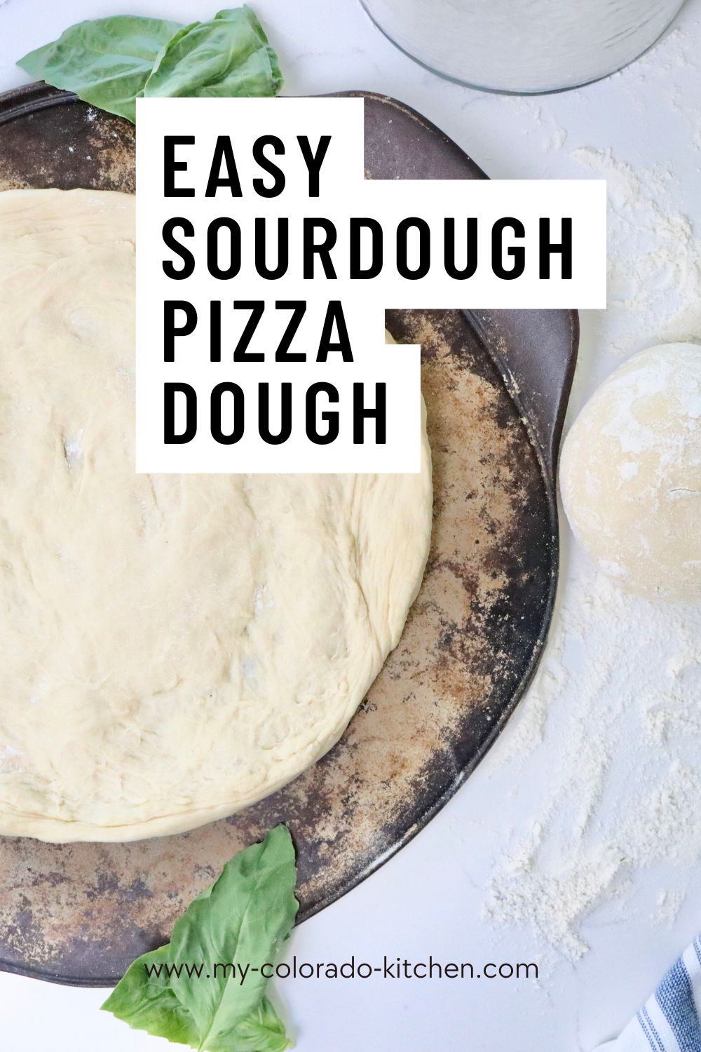 Fermented sourdough pizza dough resting and then shaped into homemade pizza crust