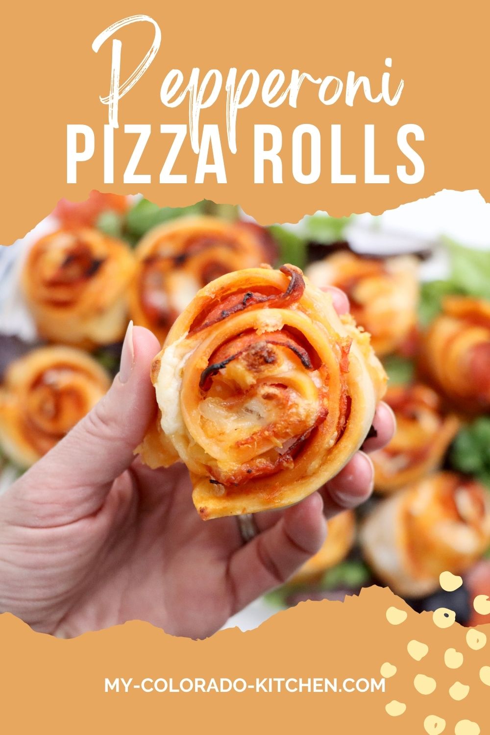Sourdough pepperoni pizza rolls baked until golden brown with melted cheese on top