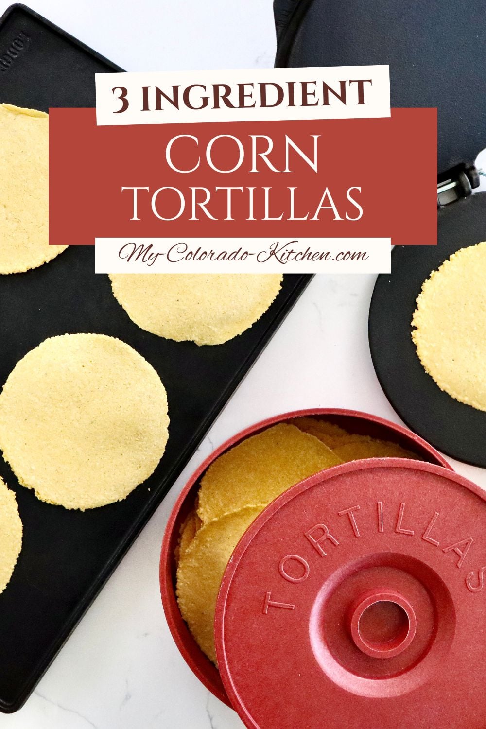 Fresh corn tortillas made from scratch with masa harina, water, and salt