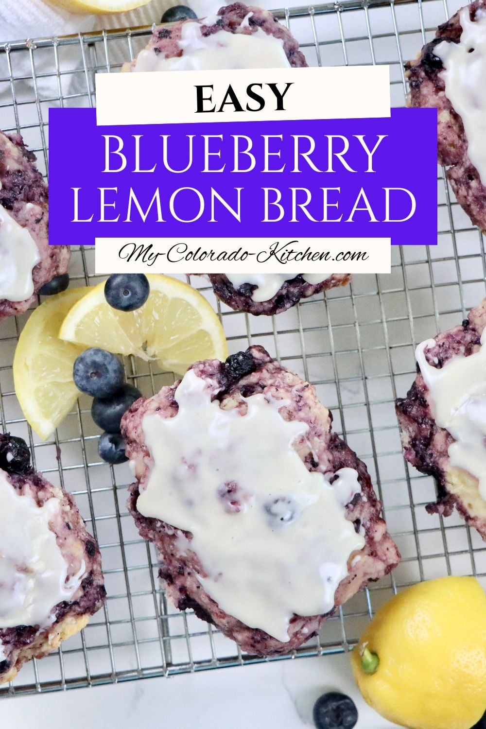 From-scratch blueberry lemon bread made with real ingredients, topped with sweet lemon icing.
