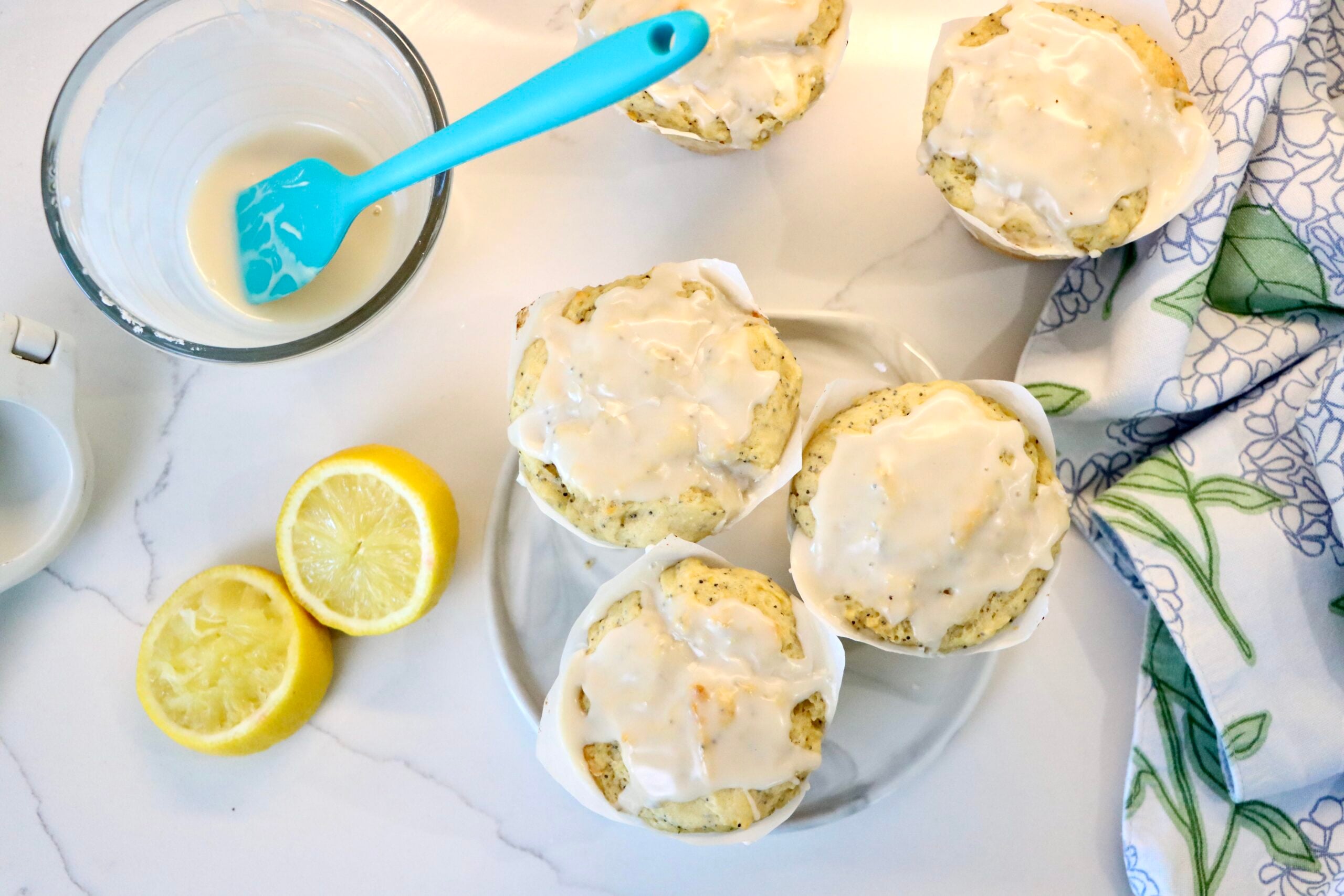 Homemade sourdough lemon poppy seed muffins made with sourdough discard and real ingredients