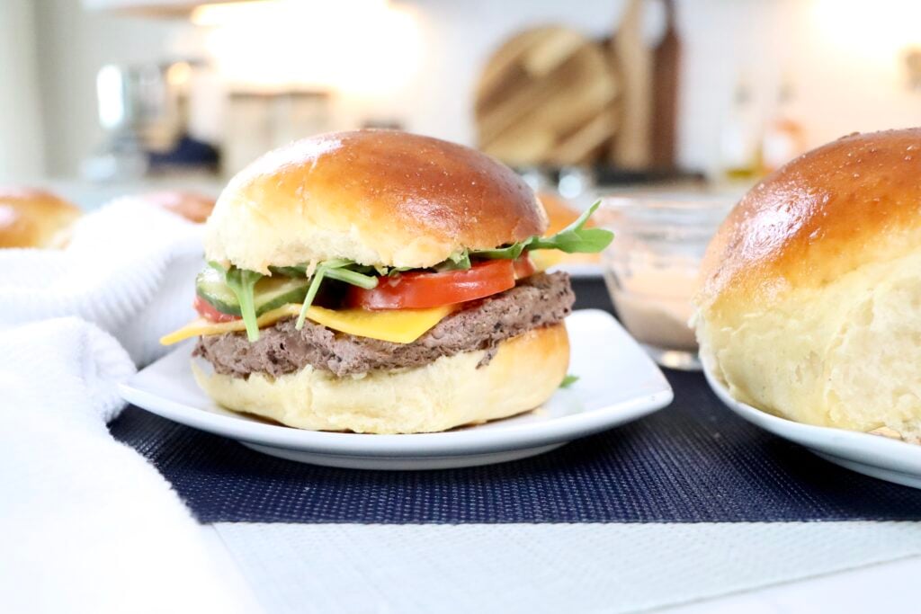 Quick and easy homemade hamburger bun recipe with real ingredients