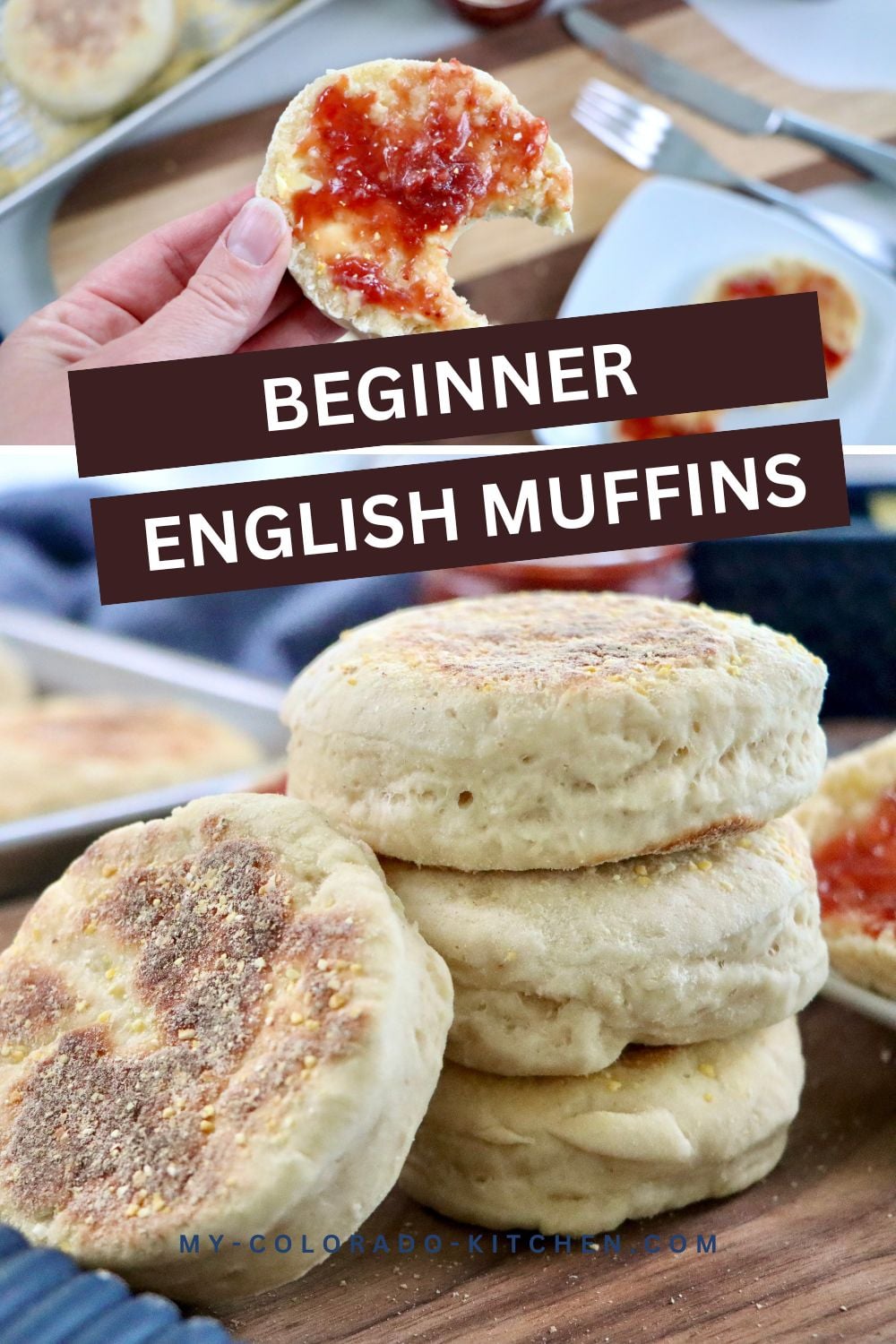 Freshly cooked sourdough discard English muffins with golden, crisp edges.